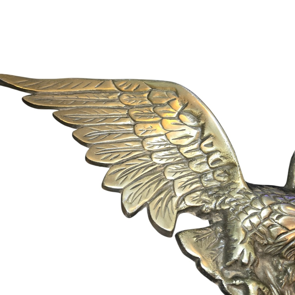MBC Cast Brass VTG MCM Eagle In Flight Wall Plaque 26" Gold Japan 1013 Hunting - Picture 3 of 11